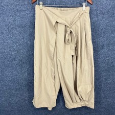 Manfinity Shein Tan Wrap Front Tie Waist Cropped Wide Leg Pants Small  Womens picture