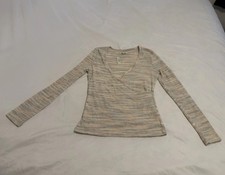 Women’s Madewell Space-Dye Faux-Wrap Long Sleeve Top NWT Size M picture