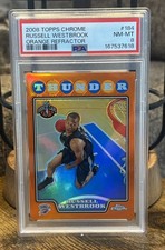 2008 Topps Chrome Russell Westbrook RC Orange Refractor /499 PSA 8 #184 picture
