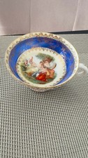 Antique Erdmann Schlegelmilch Royal Vienna Cobalt Blue Porcelain Pedestal Cup picture