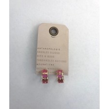 Anthropologie 14K Gold Plated Pink Ombre Stone Huggie Hoop Earrings NWT picture