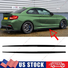 Gloss Black For BMW F22 M235i M240i M2 F87 2014-21 Side Skirt Extension Splitter picture