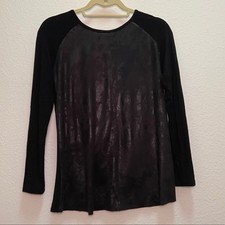 🆕 Black Long Sleeve w/ Faux Leather-like Front picture