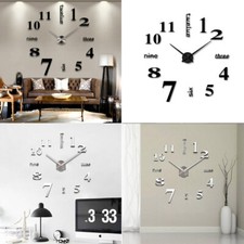 Modern DIY Large Wall Clock 3D Mirror Surface Sticker Big Number Watch Decor New picture