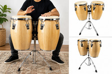 Zenison Latin Percussion Conga Drums and Stand 9
