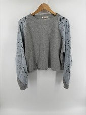 NWOT AMO Bandana Sleeve Crewneck Sweater Sz S Ltd Edition RARE Western Preppy picture