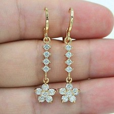 2.85Ct VVS1 Round Cut Lab-Created Diamond Engagement 14K Yellow Gold FN Earrings picture