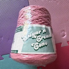 Lily Sugar'n Cream Cone Yarn 100% Cotton 4 Ply Worsted Pink Cone 930HC picture