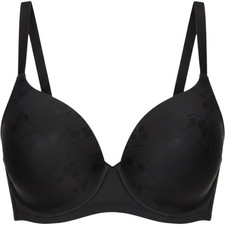 Bali Comfort Flex Fit Black Floral Jacquard Seamless Bra DF3643 Womens Small picture