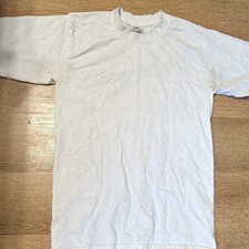 Thick Basic White Men Tee Size S 100% Cotton Long Sleeve picture