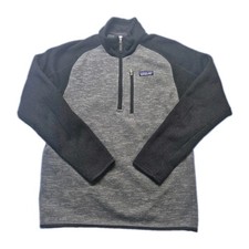 Patagonia Mens Better Sweater 1/4 Zip Pullover Fleece Gray Black Small picture