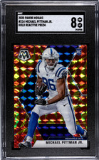 2020 Panini Mosaic #214 Michael Pittman Jr. Prizm Orange & Blue SGC 8 picture