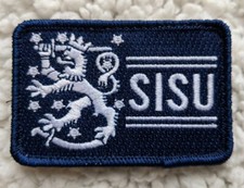 Finnish Coat of Arms Sisu Blue And White or Black and White Morale Style Patch  picture