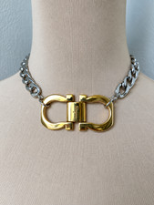 Ferragamo x Junk You Rescued Vintage Hardware Choker Necklace ✨ 15” 16” 17” 18” picture