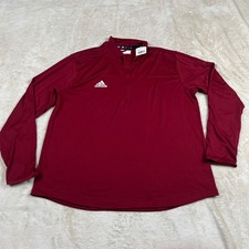 NEW Adidas 1/4 Zip Pullover Mens XL Maroon AEROREADY Polyester Athletic Training picture