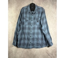 Roark Flannel Shirt XL Blue Nordsman Classic Fit Plaid Organic Cotton Outdoor picture