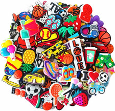 100 Mixed PVC Shoe Charm Lot Different Charms Fit for Croc Jibbitz Wristband picture