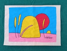 Peter Max Drawing on paper (Handmade) signed and stamped vtg art picture
