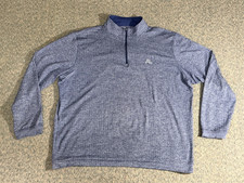 Rhoback 1/4 Zip Pullover Men's 2XL Blue Herringbone Jacquard Performance Golf picture