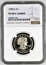 1980 S Susan B Anthony Proof 69 *STAR* CAMEO TOP POP OF 2 VERY RARE  picture
