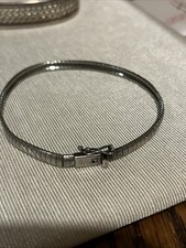 Vintage Italian 925 Sterling Silver Flexible Omega Bracelet 7.5 In picture
