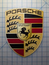 Porsche Hood Emblem Crest Sticker/Decal Fits Most Cars - High Quality Waterproof picture