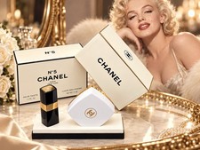 Vintage CHANEL No. 5 Luxury Bath Powder & Eau de Toilette Gift Set Rare picture
