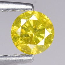 0.38cts Yellow Round Natural Loose Diamond 