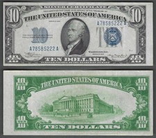Minor Misalignment ERROR 1934 $10 BEAUTIFUL CRISP XF Silver Certificate picture