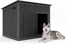 Domi Outdoor&Indoor Large Dog House w/Lock Door&Removable Roof,Weatherproof picture