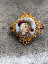 Hand painted Belle Epoque era Brooch  picture