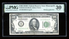 DBR 1934-B $100 Minneapolis Vinson Fr. 2154-I PMG 30 Serial I01226411A picture