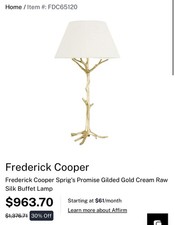 Wildwood/ Frederick Cooper Sprigs Promise Gilded Gold Buffet Lamp 65120 NO SHADE picture