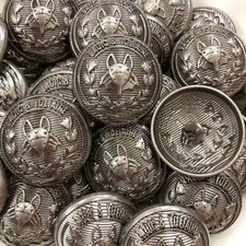 10PC Antiqued Silver Fox Large Metal Buttons Crafts Shank Buttons 28MM (1 1/8