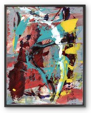 Finelli Original Abstract Expression Acrylic Modern Bold Art 11x14 COA G25A picture
