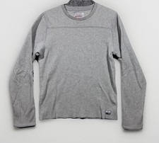 Hollister Co Mens Gray Ribbed Thermal Long Sleeve Shirt Medium HCO Logo Patch picture