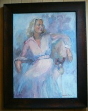 PERRIETTA HESTER, LISTED CALIFORNIA OIL FIGURAL PORTRAIT LUMINOUS IMPRESSIONIST  picture