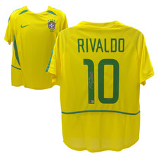 Rivaldo Signed Brazil FC Home Soccer Jersey #10 with Beckett Witness picture