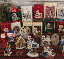LOT OF 17 Hallmark Keepsake Christmas Ornaments Disney, Peanuts Snow Friends Pez picture