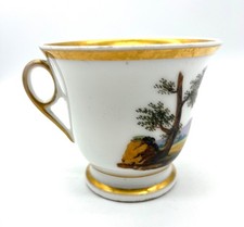 Large early 19th-century Paris porcelain chocolate cup with landscape decoration picture