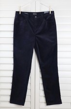 TALBOTS NWT $95 Velveteen Velvet Straight Leg Pants in Solid Navy Size 10 picture