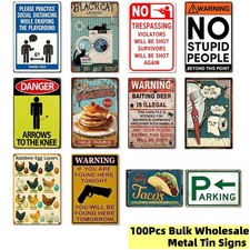 100Pcs Mystery Blind Box Metal Tin Sign Random Vintage Style Wall Art Decor Gift picture