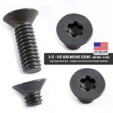 8-32 - Flat Head Machine Screws - Torx Drive - Black Oxide Coated - 25 Count picture