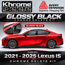 2021–2025 Lexus IS (USE30) Chrome Delete Vinyl Wrap Overlay – Gloss Black Finish picture