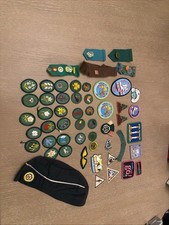 Vintage Girl Scouts Lot 50+ Badges Pins Official Uniform Hat Mid Century GSUSA picture