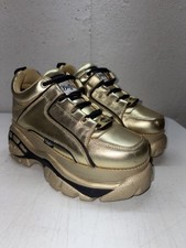 Buffalo London 1339-14 2.0 Women’s SZ 7.5 Mens SZ 6 EU 38 Gold Platform Sneakers picture