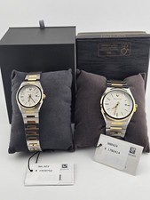 Bulova Couple  Watch Classic Two Tone Stainless Steel Quartz Her & His Matching picture