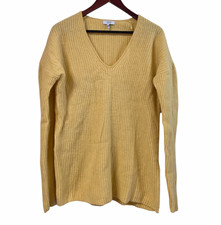 Reiss Butter Yellow Cashmere Wool Blend Sweater Women's Medium V-neck  Pullover  picture