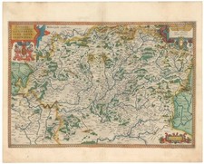 1595 Ortelius Old Color Map of Lorraine - 'Lotharingiae Nova Descriptio.' picture