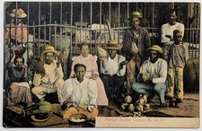 1910s Panama Postcard Market Scene Colon R. de P. Maduro Native Social History  picture